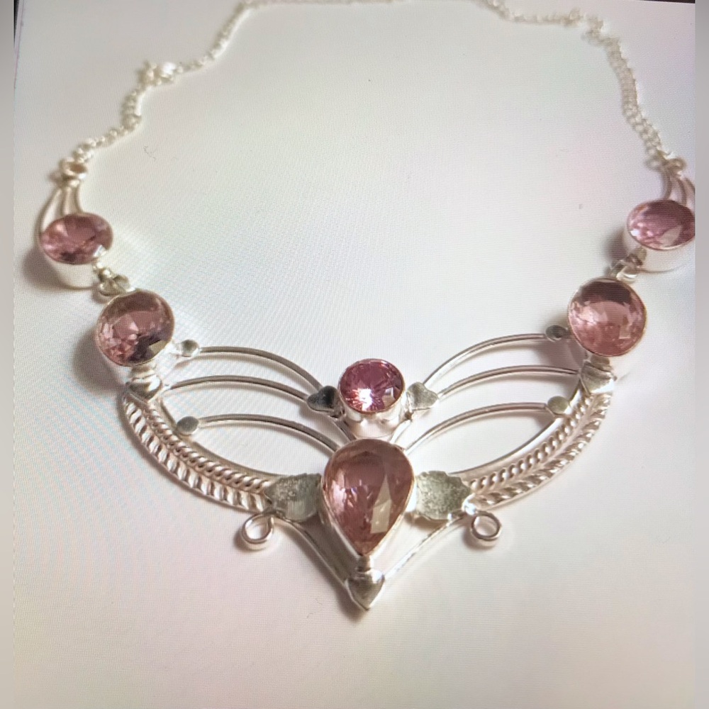 Kunzite Stamped 925 Sterling Silver Necklace